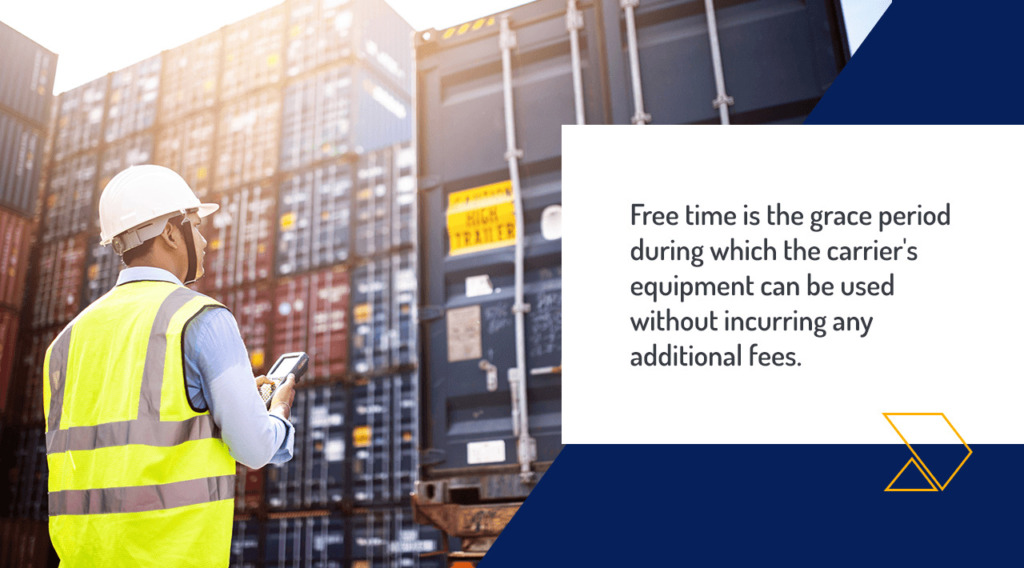 Free time is the grace period during which the carrier's equipment can be used without incurring any additional fees.